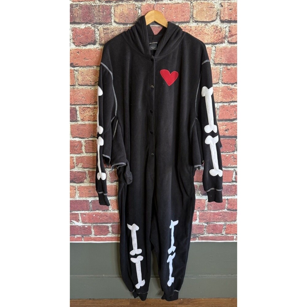 Hot Topic Skelanimals Adult Black Kit the Cat Kigurumi One Piece Size OSFM
